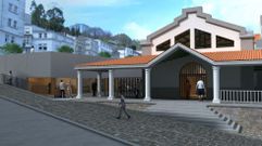 Imagen del mercado en la fachada que da al casco antiguo desde la calle Couceiro Freire