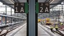 La estacin provisional de tren de A Corua, por dentro