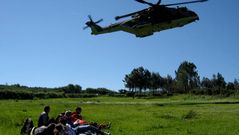 Simulacro de accidente a�reo en Santiago