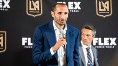 Giorgio Chiellini.Giorgio Chiellini en su presentaci�n con Los �ngeles FC