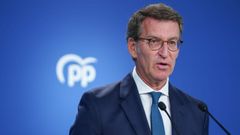 El presidente del PP, Alberto N��ez Feijoo, en el Comit� de Direcci�n del partido del lunes.