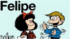 Portada del volumen de tiras de Felipe y Mafalda que acaba de publicar Lumen.