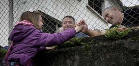Los congregados se concentraron en la polideportiva de Santa B�rbara.