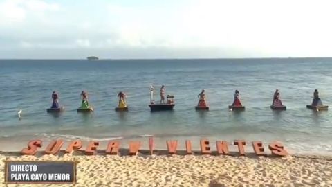 Concursantes de Supervivientes durante la prueba