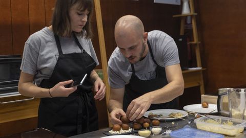 Andrea Maseda y Miguel Morn, durante la final del Xuventude Crea