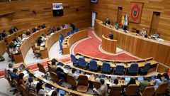 El conselleiro de Educaci�n, Ciencia, Universidades e FP, Rom�n Rodr�guez, en el debate de la ley de educaci�n digital en el Parlamento.