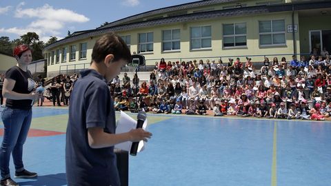 Romara das Letras no colexio de Escarabote