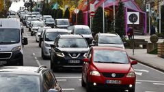 Zona de tr�fico intenso, en la Gran V�a de Vigo