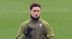 El atacante del Celta Pablo Dur�n, en un entrenamiento.