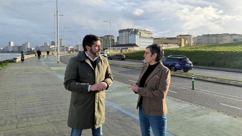 Los diputados del PP Roberto Rodr�guez Y Paula Mouzo en A Coru�a