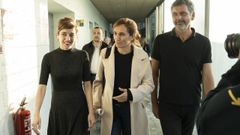 Marta Lois, M�nica Garc�a y Ram�n Sarmiento, este viernes en Vigo.