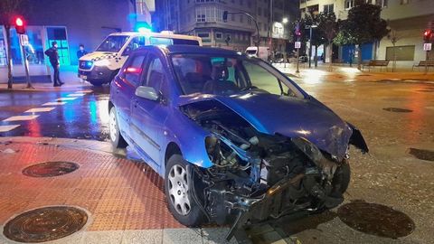 Coche afectado en el accidente en Lamas de Prado