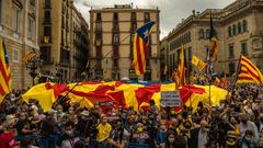 Manifestacin de la ANC reclamando un nuevo Gobierno en Catalua