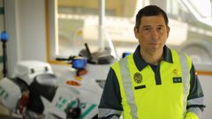 El teniente coronel Hidalgo, en la sede del Sector de Tr�fico de Galicia.