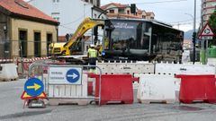 Desv�o de tr�fico por las obras del tanque de tormentas en Vilagarc�a