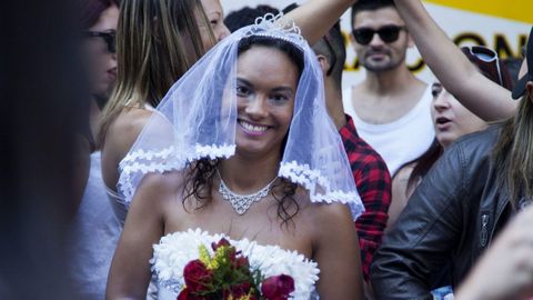 Un miembro de la comunidad gay, durante un desfile del Orgullo Gay en Sao Paulo (Brasil)