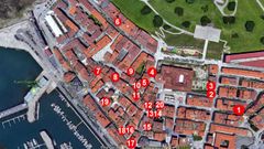 Mapa elaborado por la Asociaci�n de Vecinos 'Gigia' de CImavilla con los edificios y solares abandonados o problem�ticos en el barrio