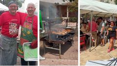 Fran y Jos�, los cocineros que se ocuparon de la parrilla para servir carne a todos los comensales