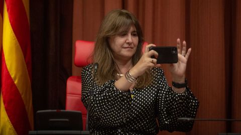 Laura Borrs, presidenta de la Cmara catalana, en la sesin de este mircoles