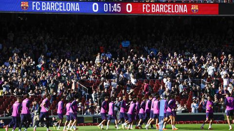 El Barcelona se ejercit�este viernes ante cerca de 22.000 espectadores.