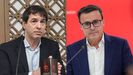 David Snchez, hermano del presidente del Gobierno; y Miguel ngel Gallardo, lder del PSOE extremeo y presidente de la Diputacin de Badajoz.