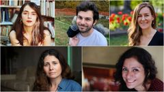 De izquierda a derecha, Aura Garc�a-Junco, Rodrigo Fuentes, Margarita Leoz, Sof�a Balbuena y Claudia Ulloa, que aspiran a imponerse en el noveno concurso Ribera del Duero.