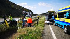 Accidente por alcance en la A-52 en Monterrei