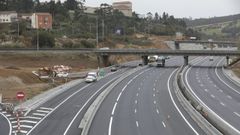Obras de ampliaci�n de la AP-9 en la salida norte