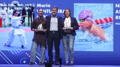Mar�a Ventureira, a la izquierda, fue reconocida como mejor promesa en la Gala del Deporte de Ferrol el pasado marzo. 