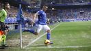 Sal Berjn durante el Real Oviedo-Sporting de la 18/19