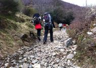 La zona de la subida al alto de O Poio est� plagada de piedras y supone un serio riesgo de lesiones