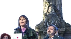 La�portavoz nacional del BNG durante un acto en Santiago para conmemorar este lunes el d�a de Rosal�a