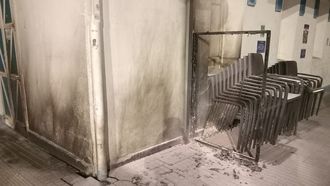 La terraza del bar Polvorn afectada por un fuego intencionado