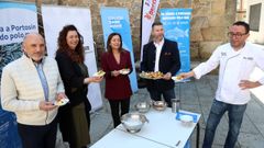 Vidal, Lojo, Villaverde y Vidal degustaron las tapas de mejill�n que se prepararon en el restaurante de Pablo Losada