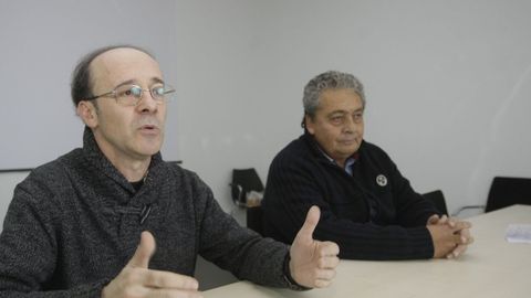 Carlos Nuevo, presidente del Seminario de Estudos Terra de Viveiro, y Pablo Mosquera