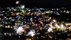 Imagen de la noche de Fin de A�o desde el alto de O Meixoeiro