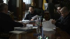 Zelenski, este domingo en su reuni�n con los emisarios de la Casa Blanca.
