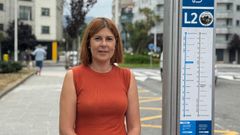 La concejala del PP Bea Rey reclama marquesinas en las tres paradas de autob�s de la calle Virxinia Pereira, en el barrio de A Parda, en Pontevedra