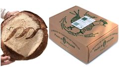 Pan de trigo do pas da variedade Callobre da casa Pan da Moa e caixa de ovos deseada por Revisin para Pazo de Vilane.