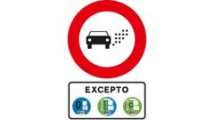 Seal de la Direccin General de Trfico que indica la entrada en una zona de bajas emisiones.