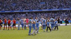 Los jugadores del Deportivo, durante el �ltimo encuentro ante el Andorra