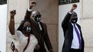 Keeta y Philonise Floyd a la salida de la sesi�n del juicio por el asesinato de George Floyd
