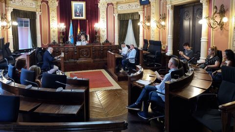 Lectura del manifiesto en el saln de plenos.