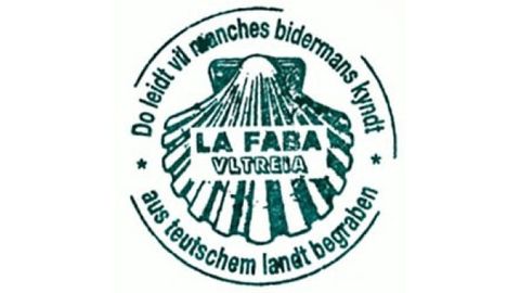 Sello de la Asociacin de Amigos del Camino de Alemania Ultreia, que se puede conseguir en el albergue que gestionan en La Faba (Len).