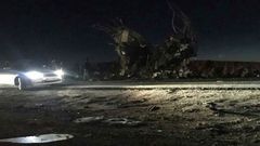 Lugar en el que se produjo el atentado suicida contra el autob�s en Khash (Ir�n)