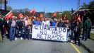 Protesta de los trabajadores de Guardado Vías y Obras