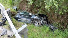 Accidente en Cari�o, este jueves.