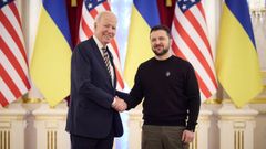 Biden, durante su ltima reunin con Zelenski en Kiev.