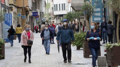 Ambiente en el centro de Ribeira 