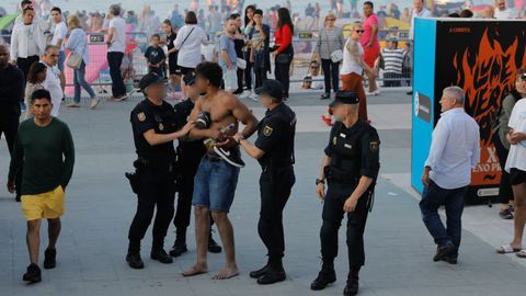 Imagen de archivo de laPolica Nacional en el dispositivo de seguridad de San Xon de A Corua del ao pasado